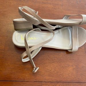 Lulus nude ankle strap flat sandal size 8.5